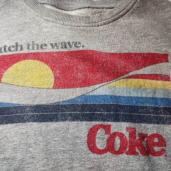 Coca Cola Sweatshirt  XSMALL / Catch the Wave / GRAY / Long Sleeve EUC - Picture 7 of 14